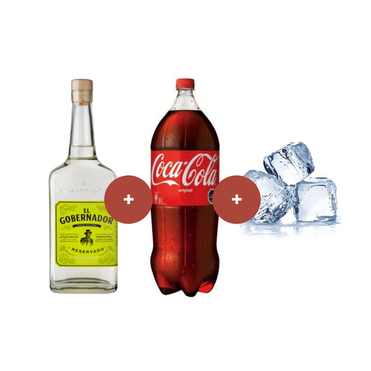 Pisco Goberndor + Cocacola 3L (Variedades) + Hielo 2 Kg